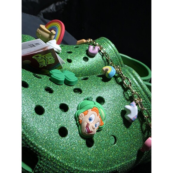 ? New CROCS Lucky Charms Clasic Clog Cereal Kelly Green Size Men’s 11 Jibbitz main image 10